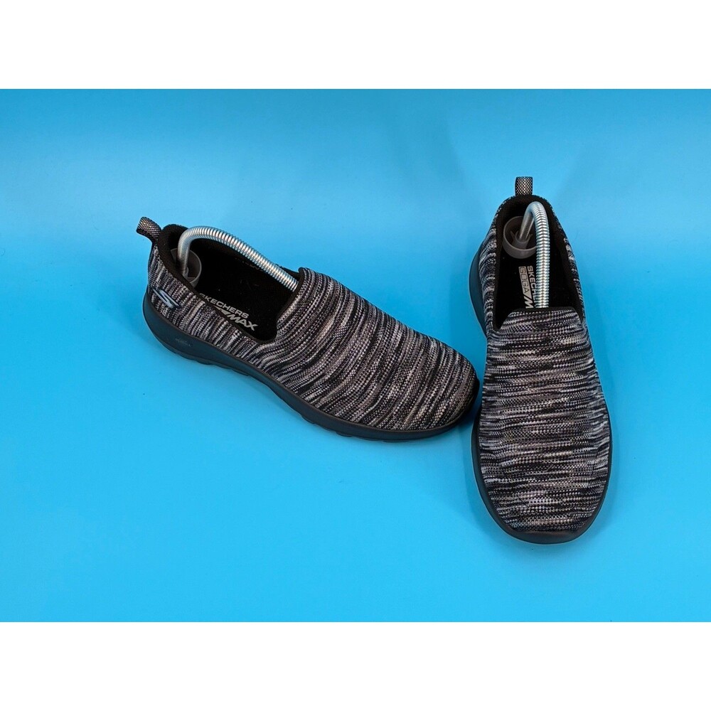 Skechers GOwalk Joy Terrific Womens 9 Black Gray Knit Slip On Walking Shoes